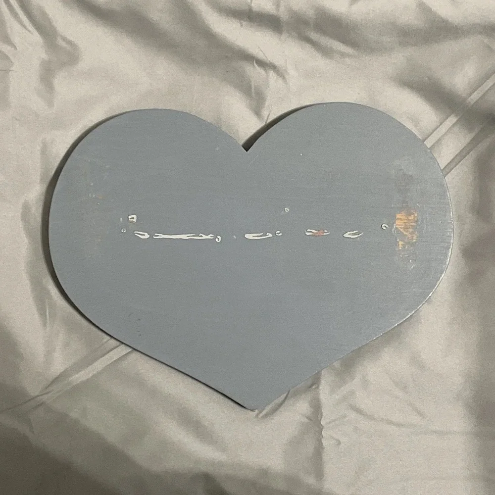 VTG Wooden Heart Shaped Hand‎ Painted Folk Art Wall Decor Cottage Farm